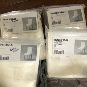 4 New Henriksdal Chair Covers (IKEA), White/Ivory